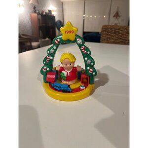 Fisher-Price 1999 Christmas Ornament With Blonde Child & Toys